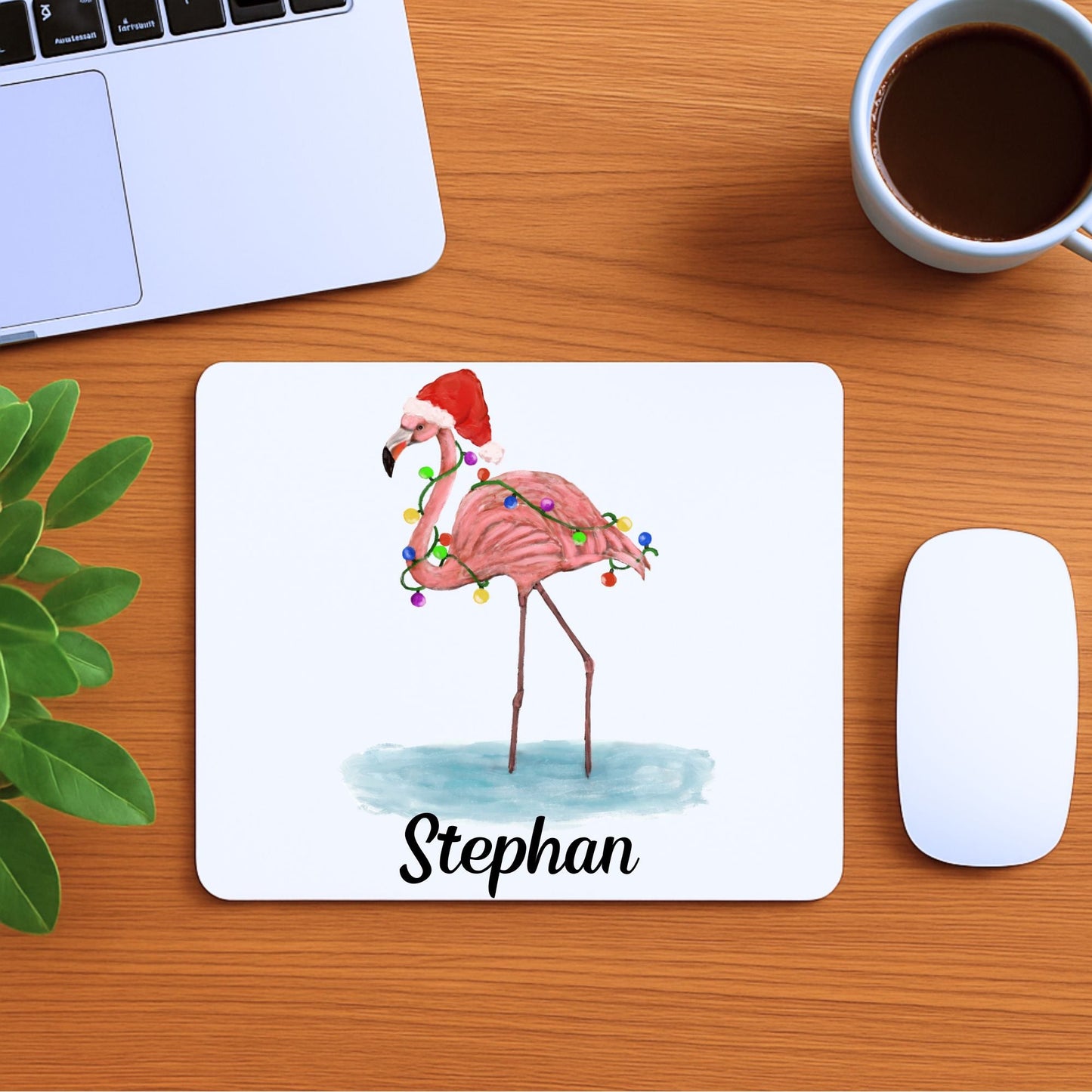 Christmas Flamingo Mousepad - MerikaArt