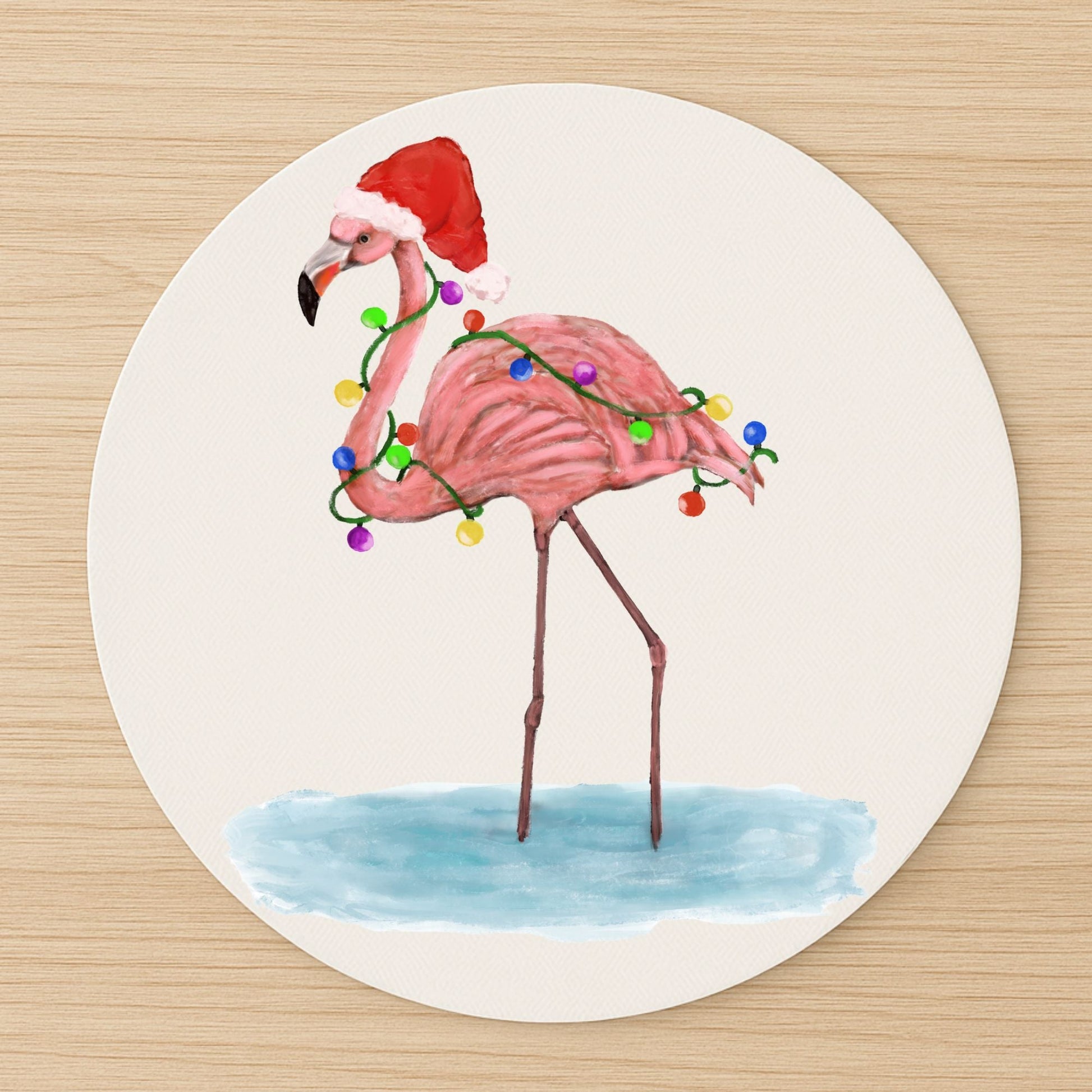 Christmas Flamingo Mousepad - MerikaArt