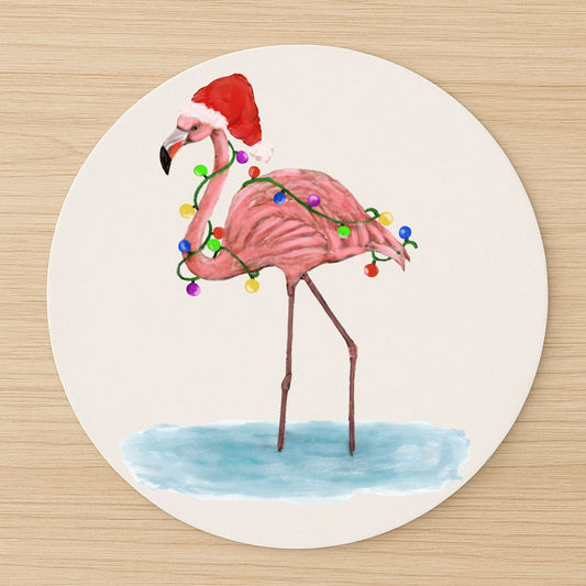 Christmas Flamingo Mousepad - MerikaArt