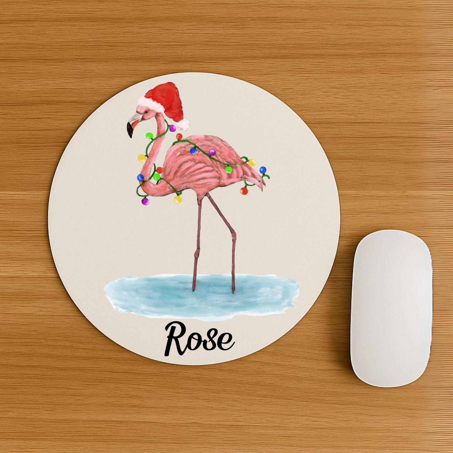 Christmas Flamingo Mousepad - MerikaArt