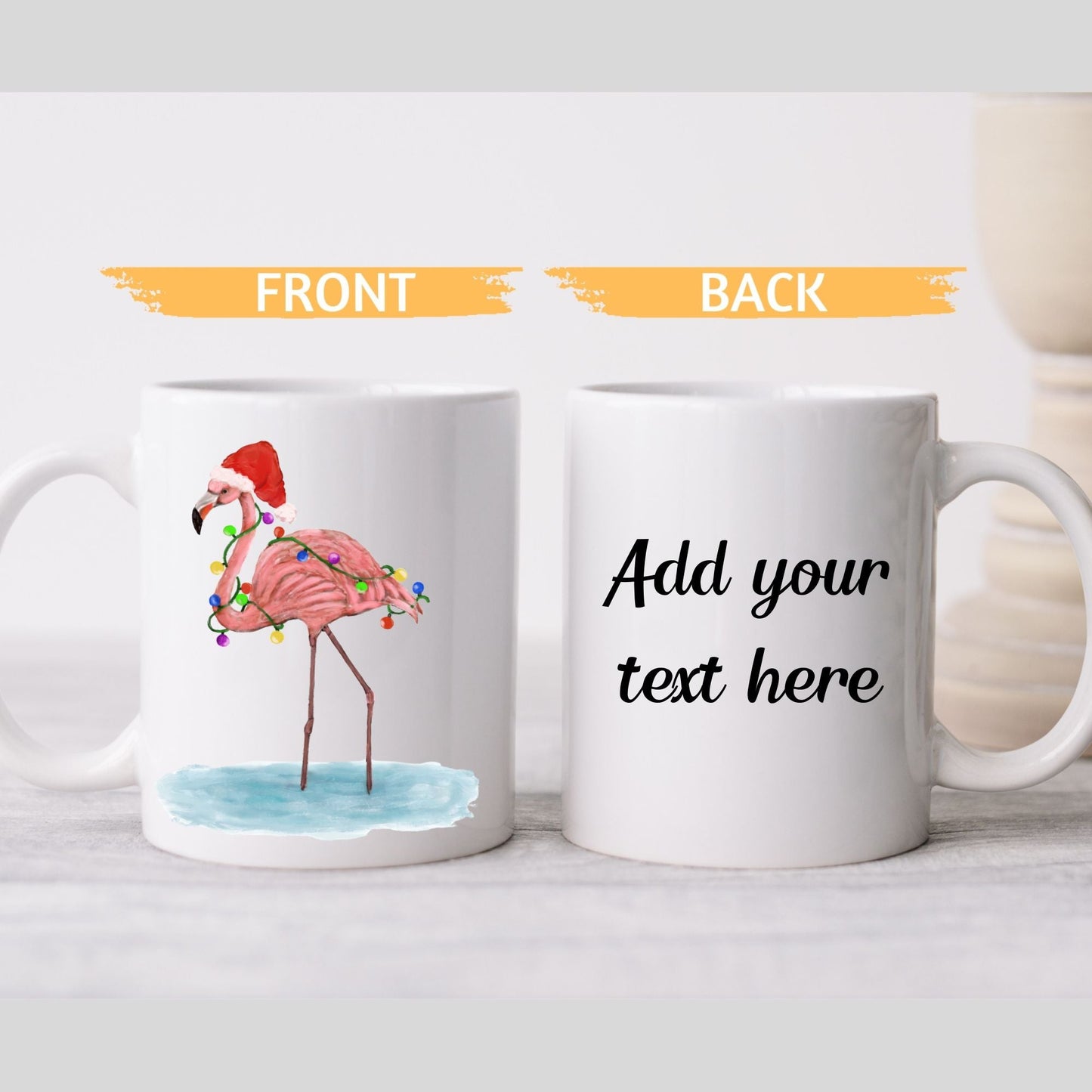 Christmas Flamingo Mug - MerikaArt