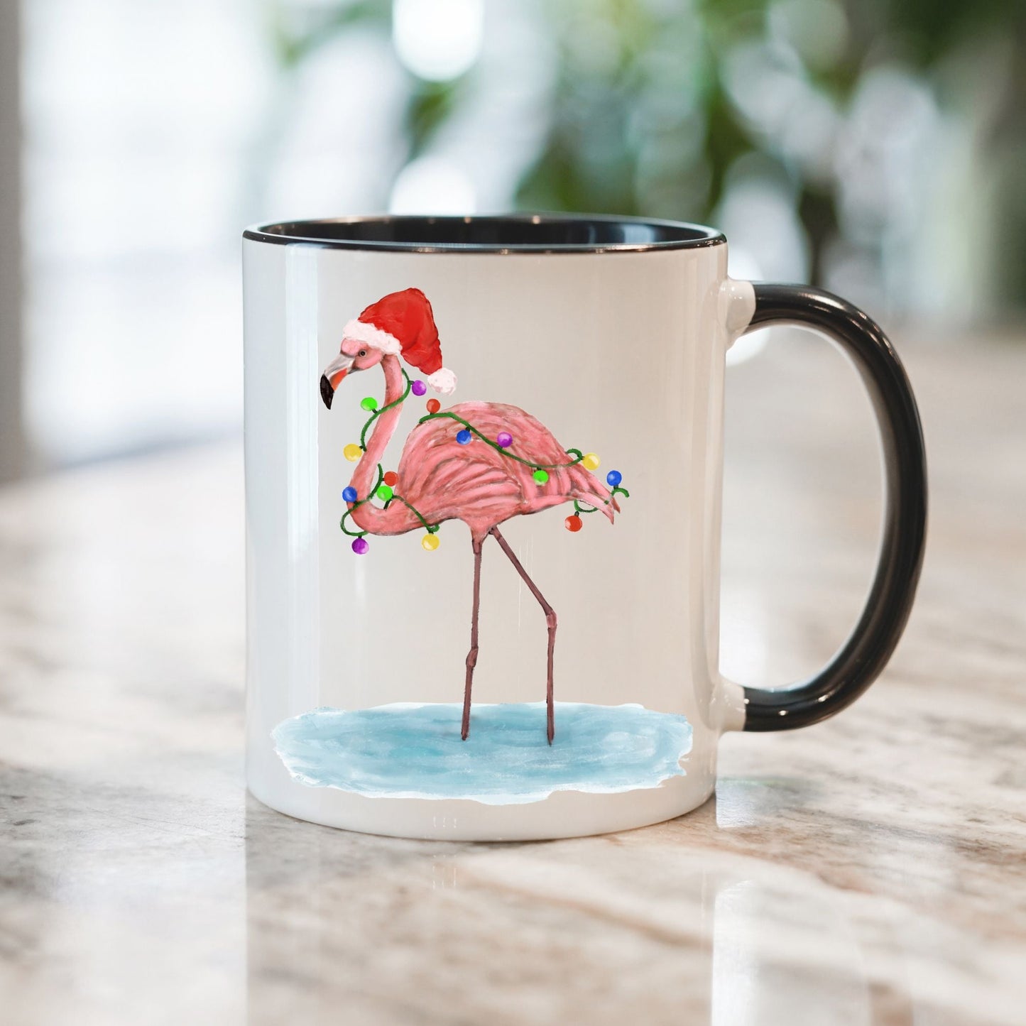 Christmas Flamingo Mug - MerikaArt