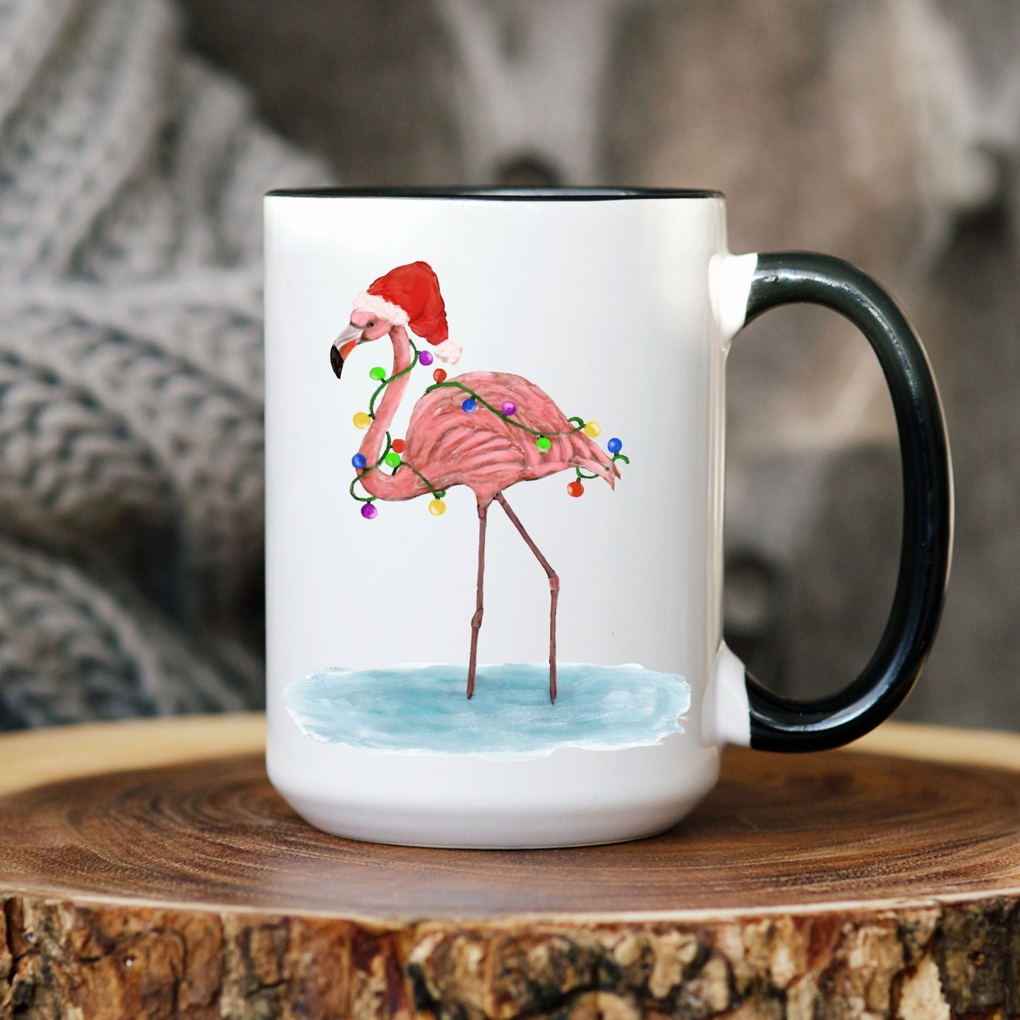 Christmas Flamingo Mug - MerikaArt