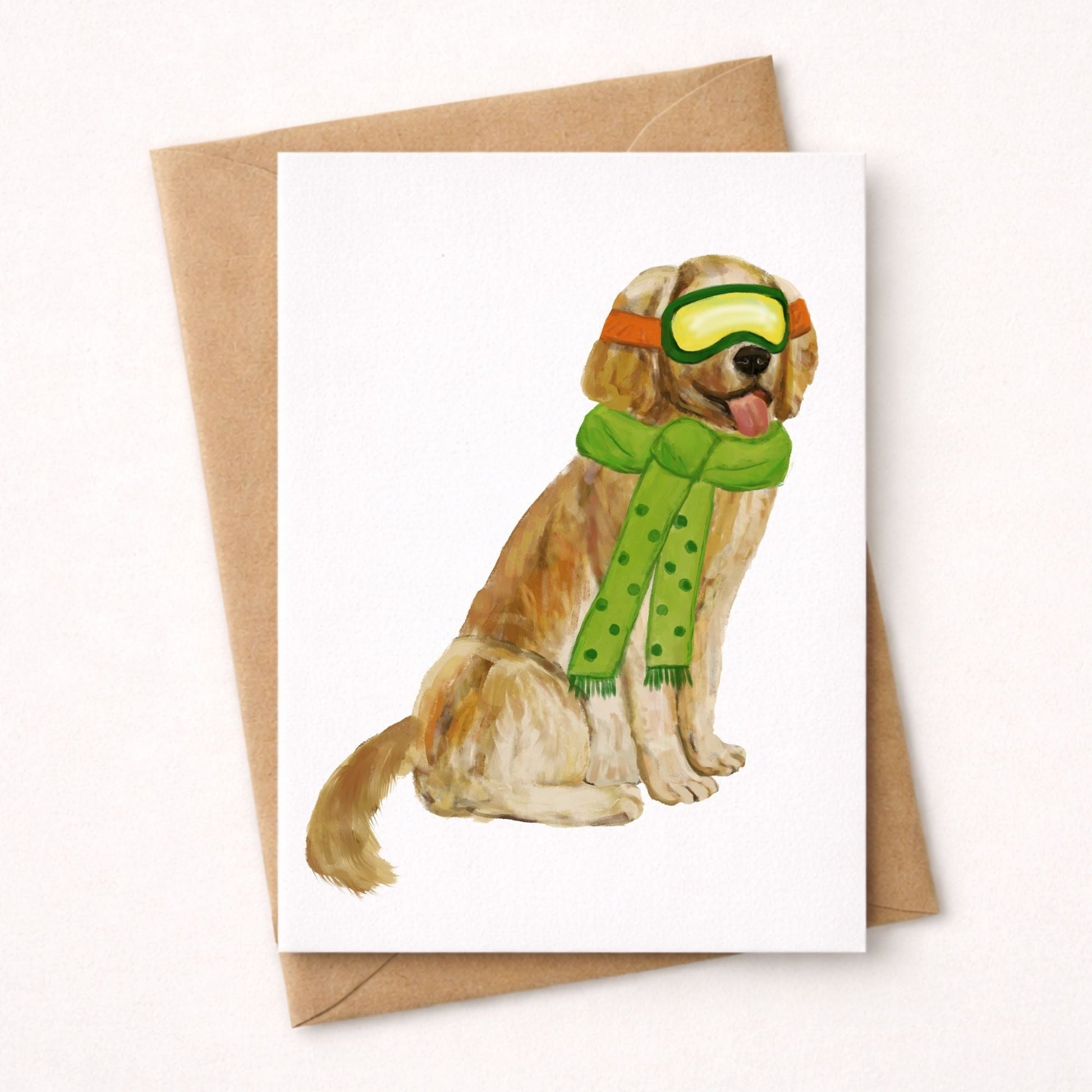Christmas Golden Retriever Dog Postcard - MerikaArt