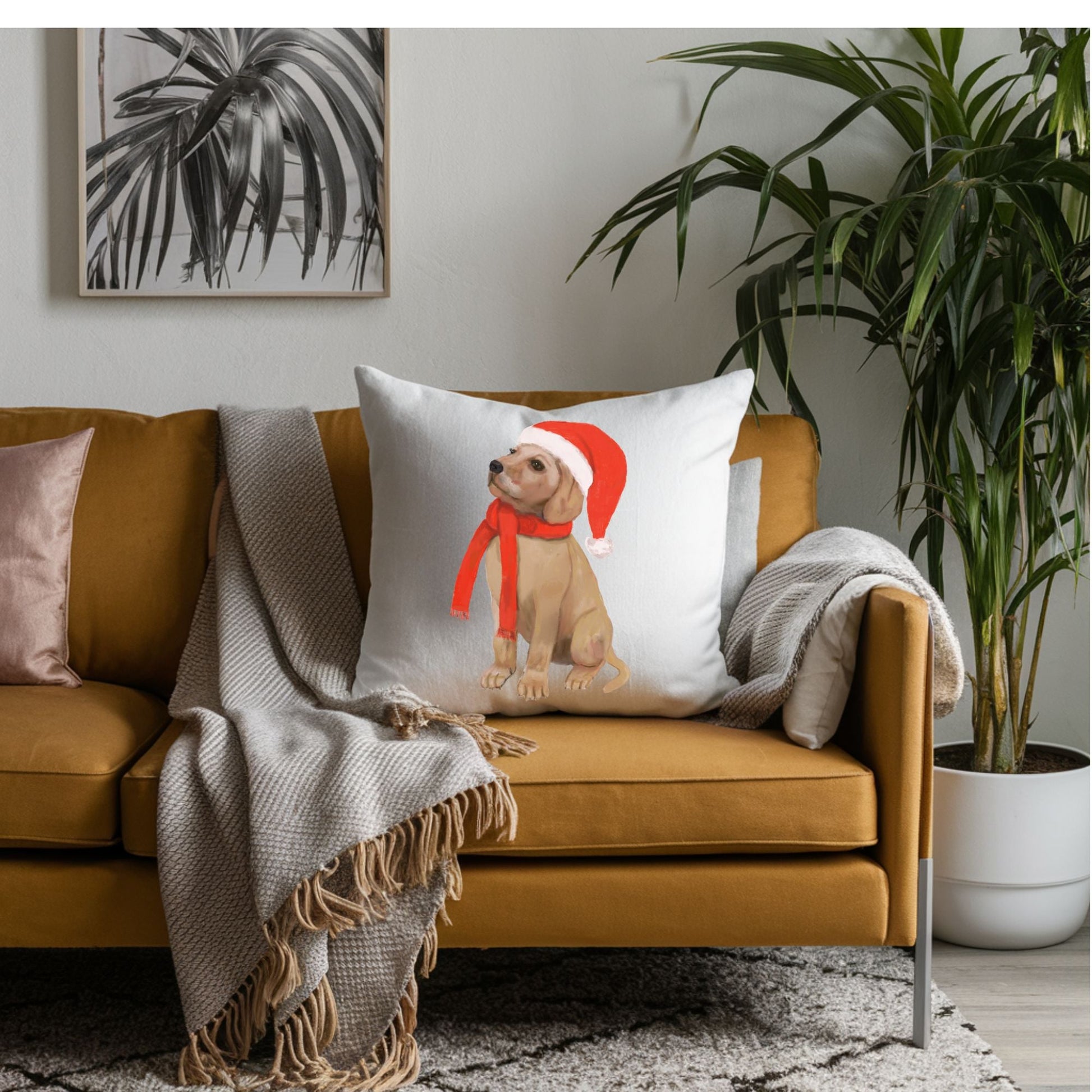 Christmas Labrador Pillow - MerikaArt