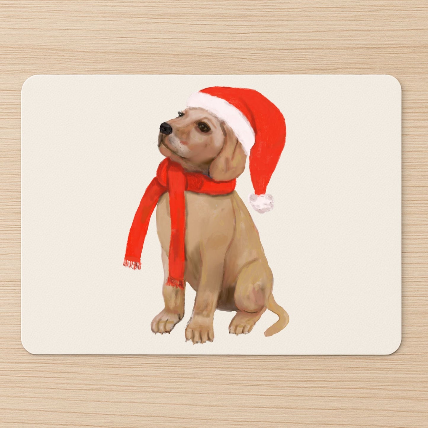 Christmas Labrador Puppy Mousepad - MerikaArt