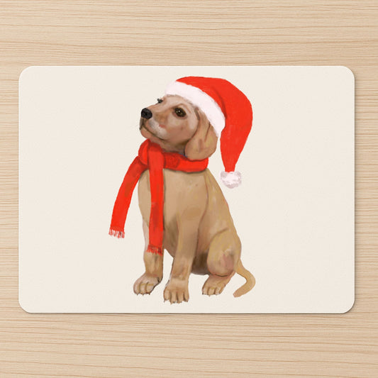Christmas Labrador Puppy Mousepad - MerikaArt