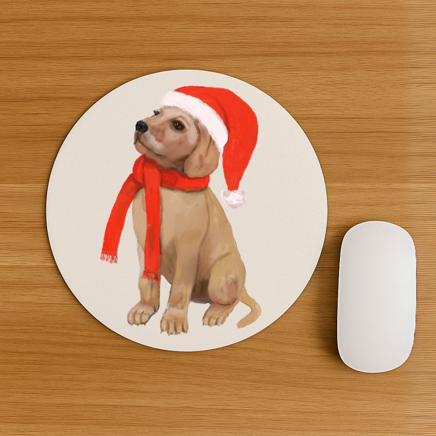 Christmas Labrador Puppy Mousepad - MerikaArt