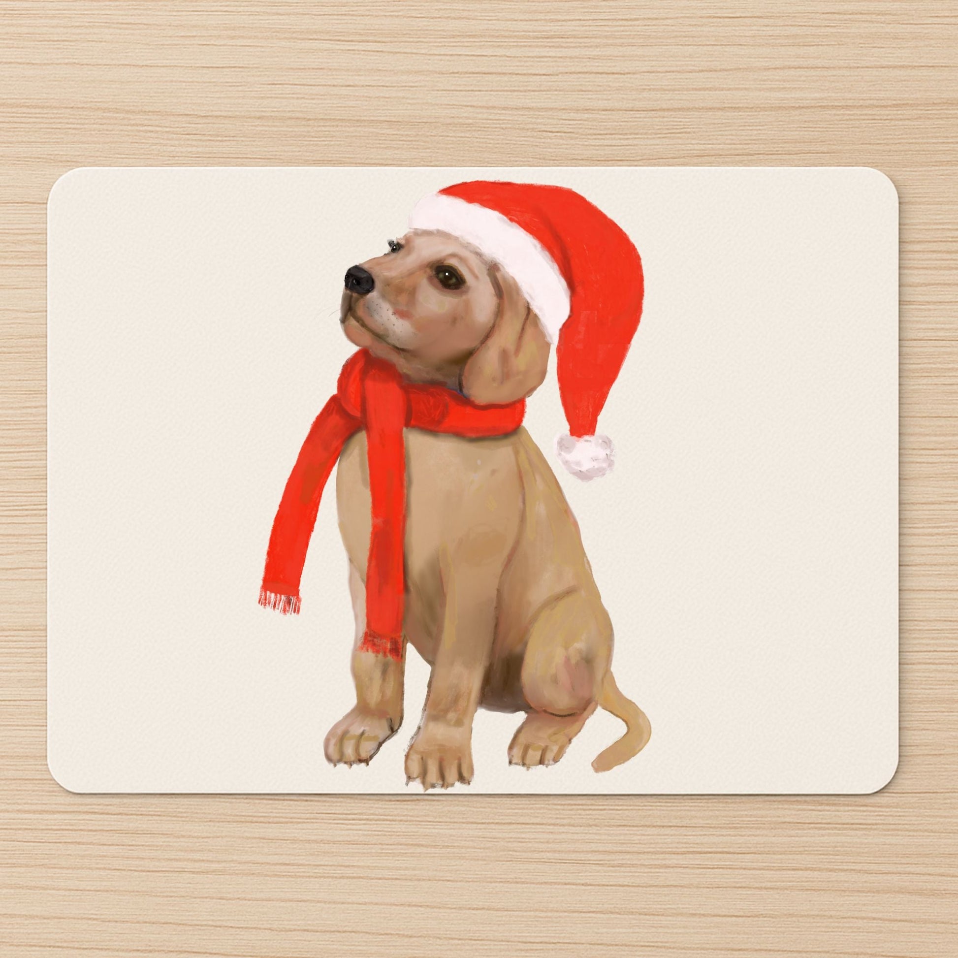 Christmas Labrador Puppy Mousepad - MerikaArt