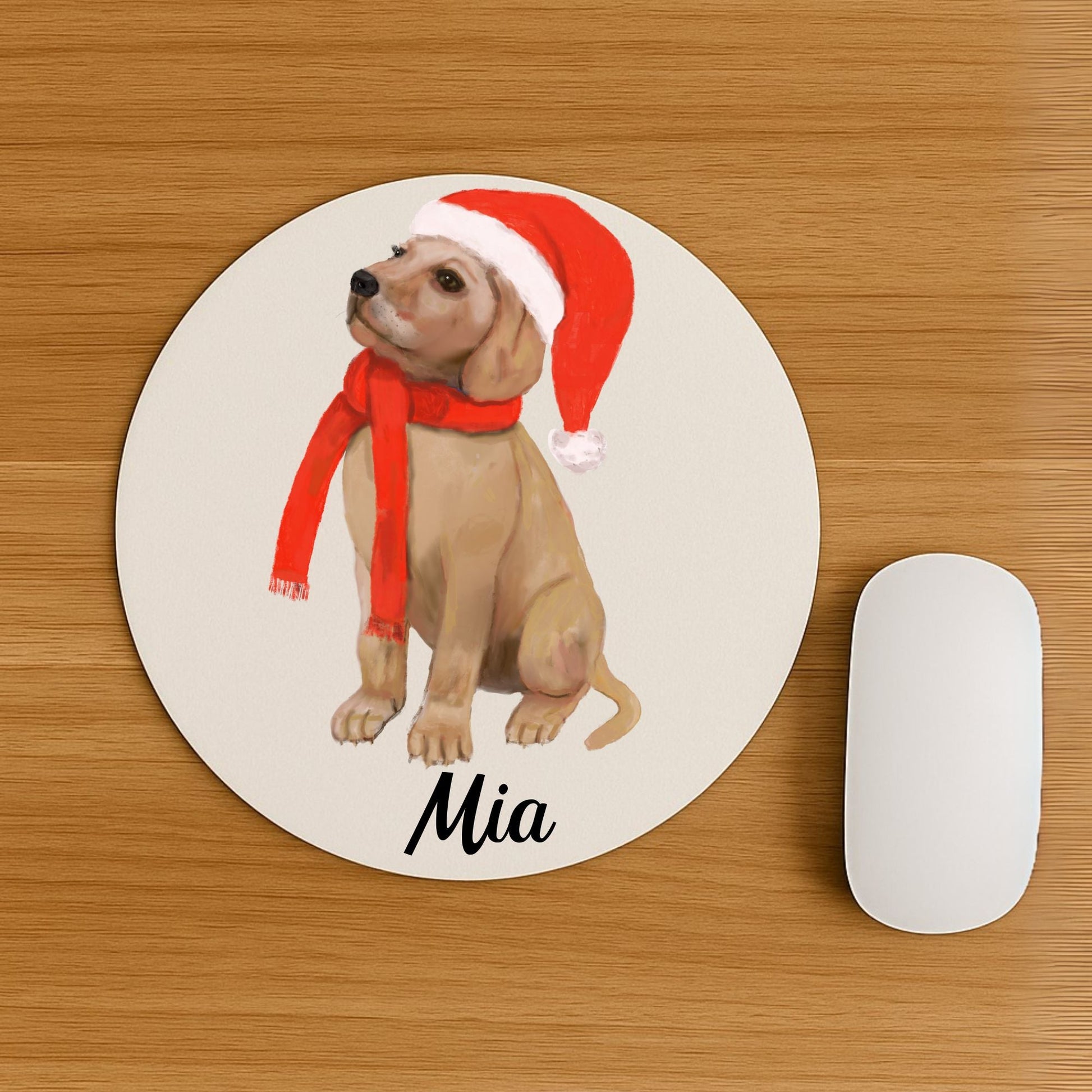 Christmas Labrador Puppy Mousepad - MerikaArt