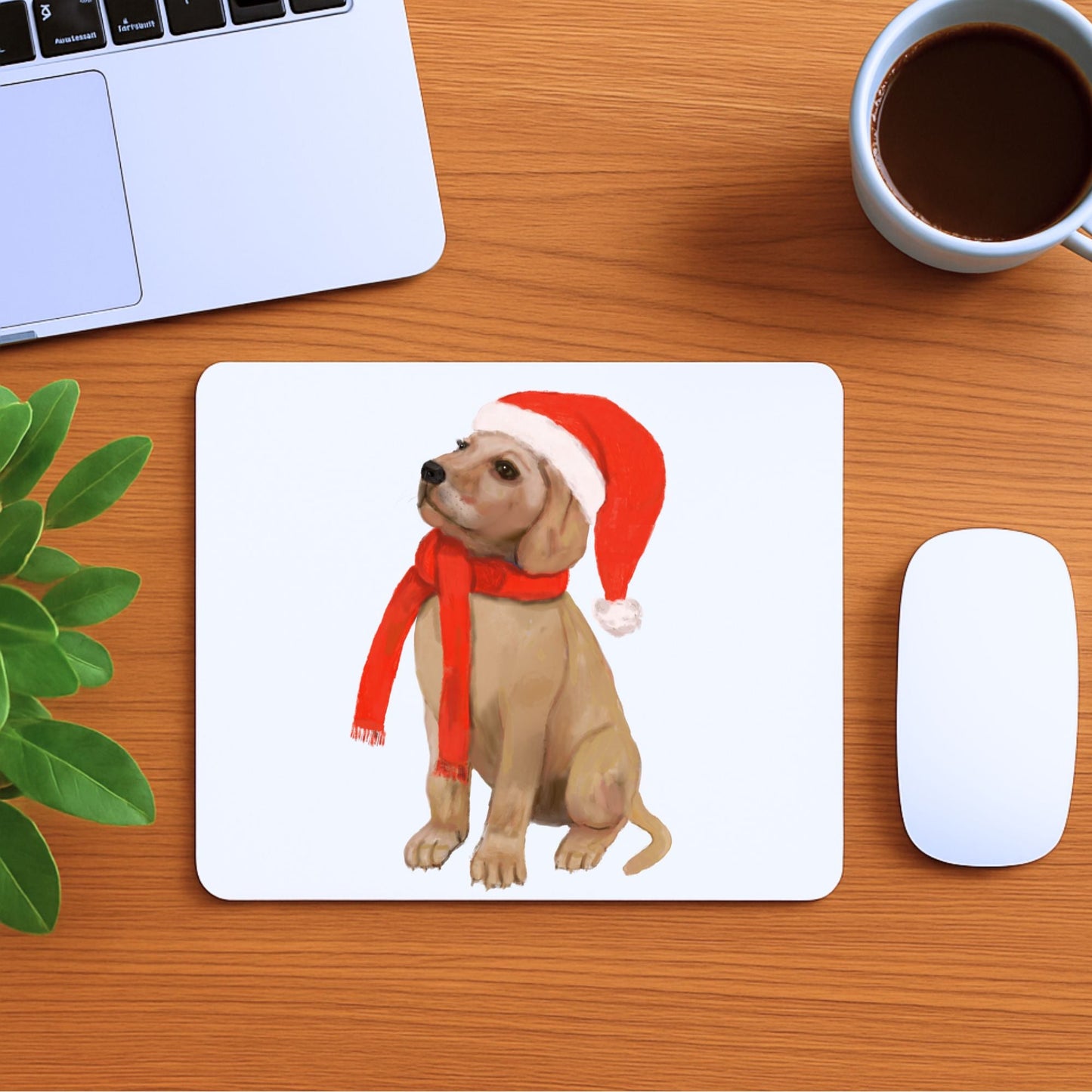 Christmas Labrador Puppy Mousepad - MerikaArt
