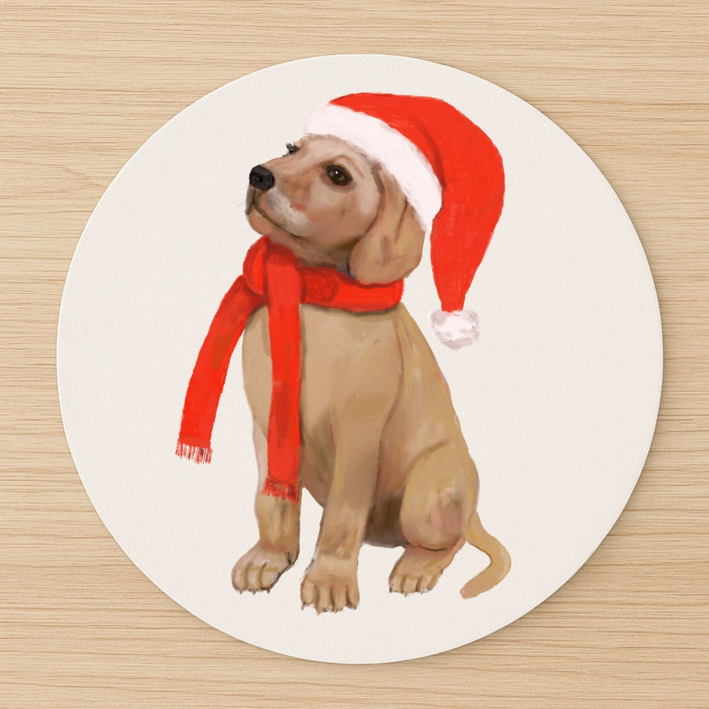 Christmas Labrador Puppy Mousepad - MerikaArt