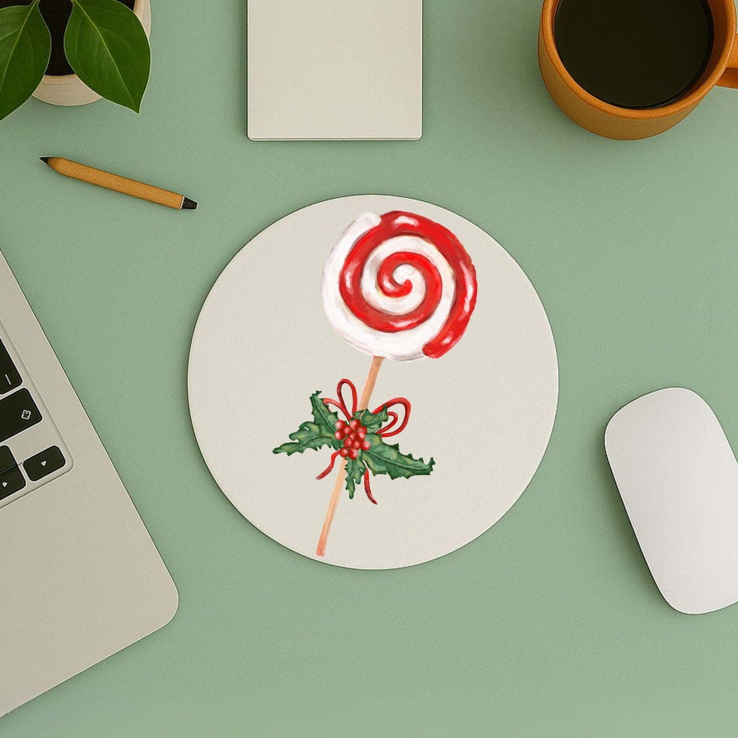 Christmas Lollipop Mousepad - MerikaArt