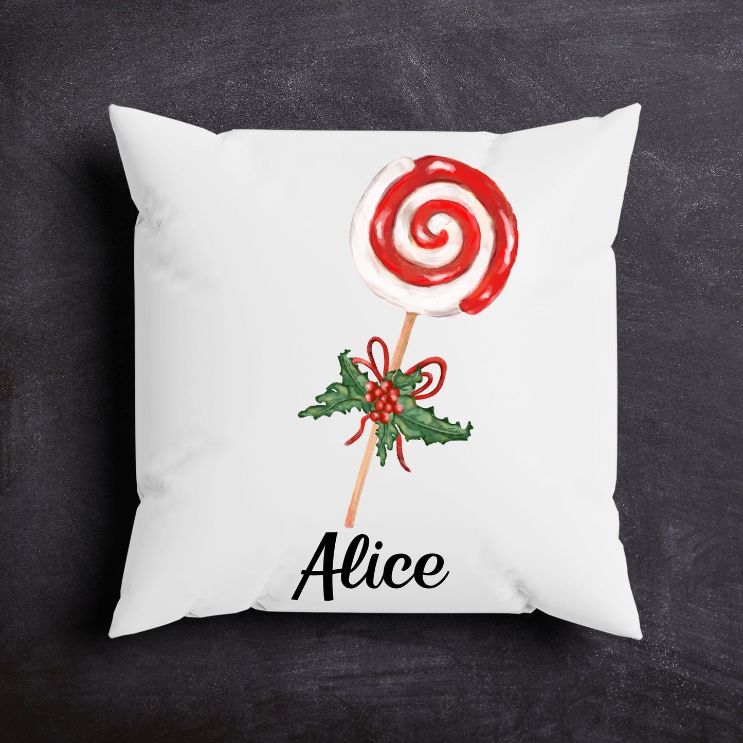 Christmas Lollipop Throw Pillow - MerikaArt