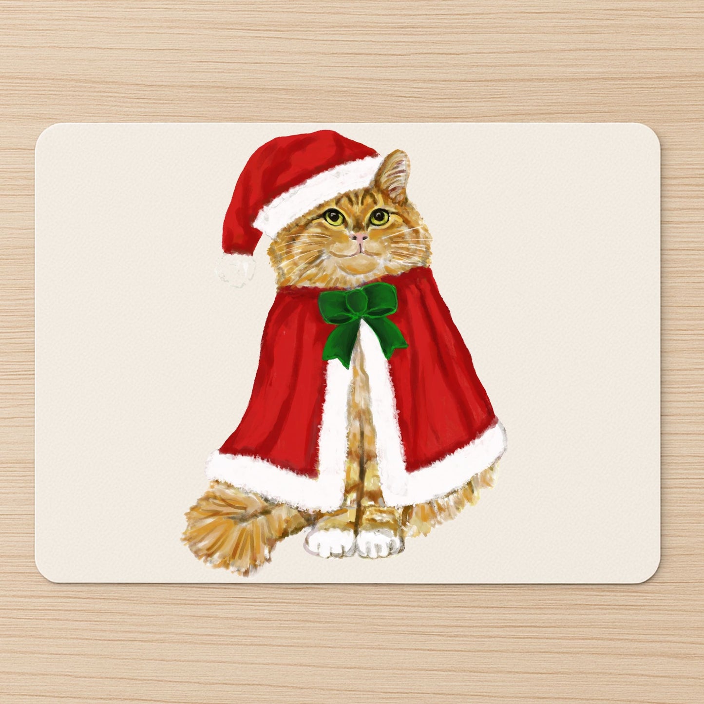 Christmas Orange Cat Mousepad - MerikaArt