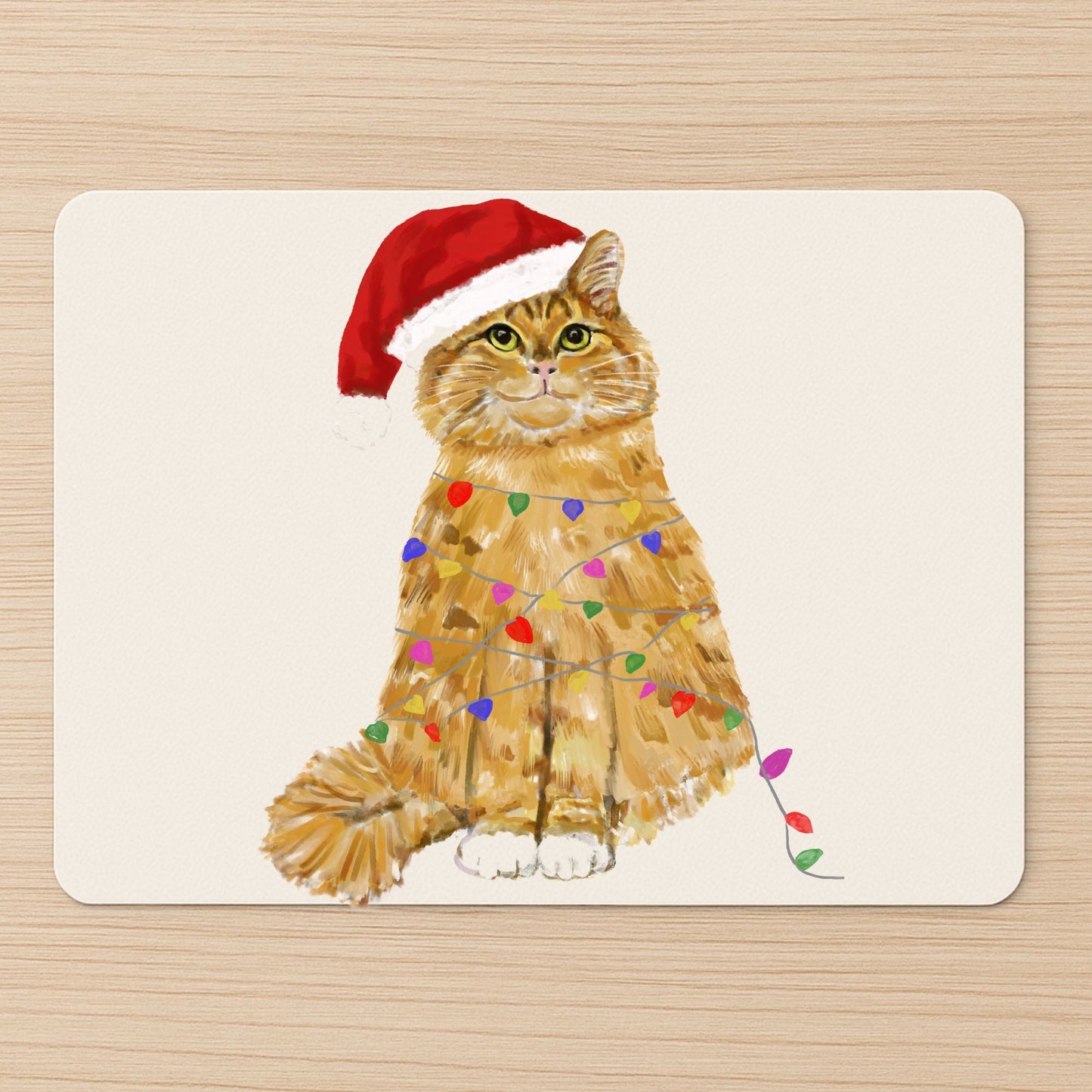 Christmas Orange Cat Mousepad - MerikaArt