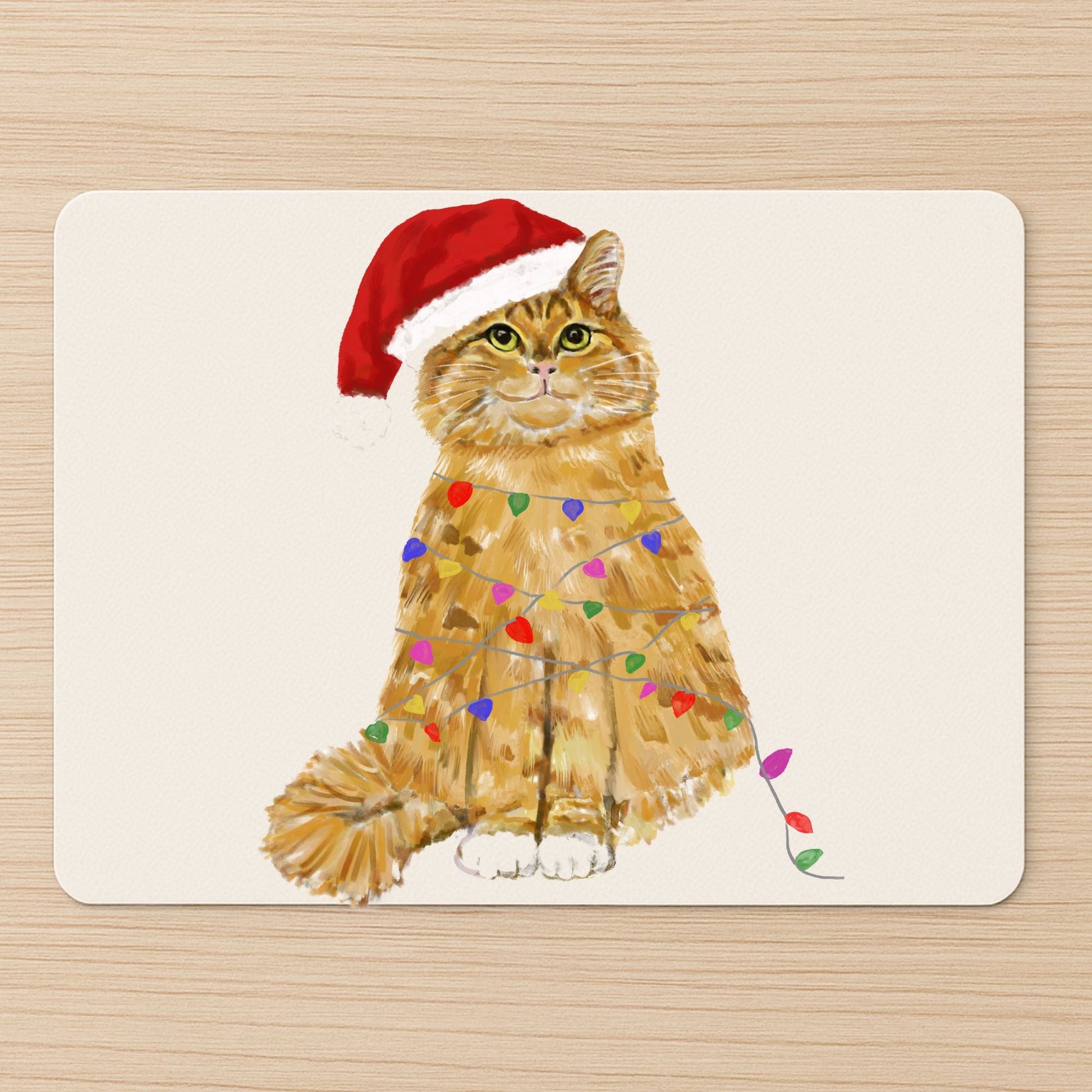 Christmas Orange Cat Mousepad - MerikaArt