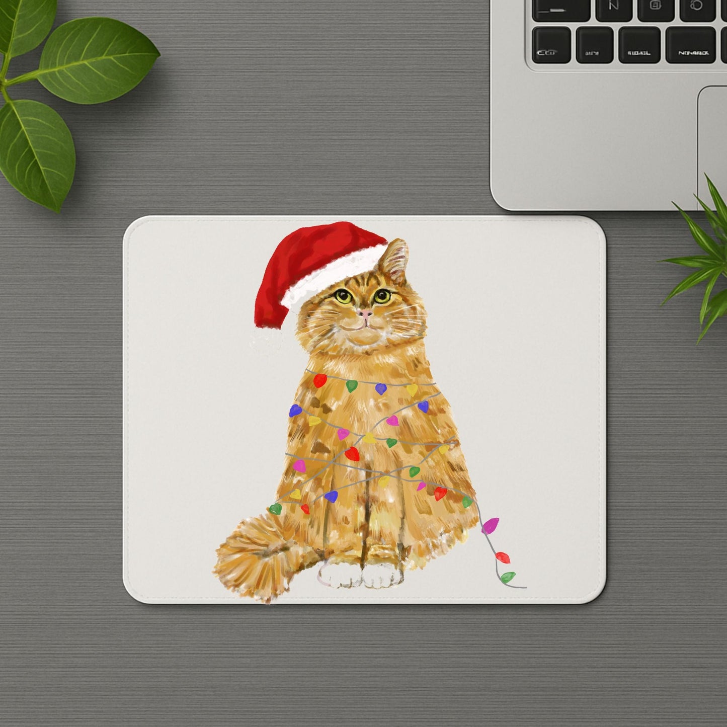 Christmas Orange Cat Mousepad - MerikaArt