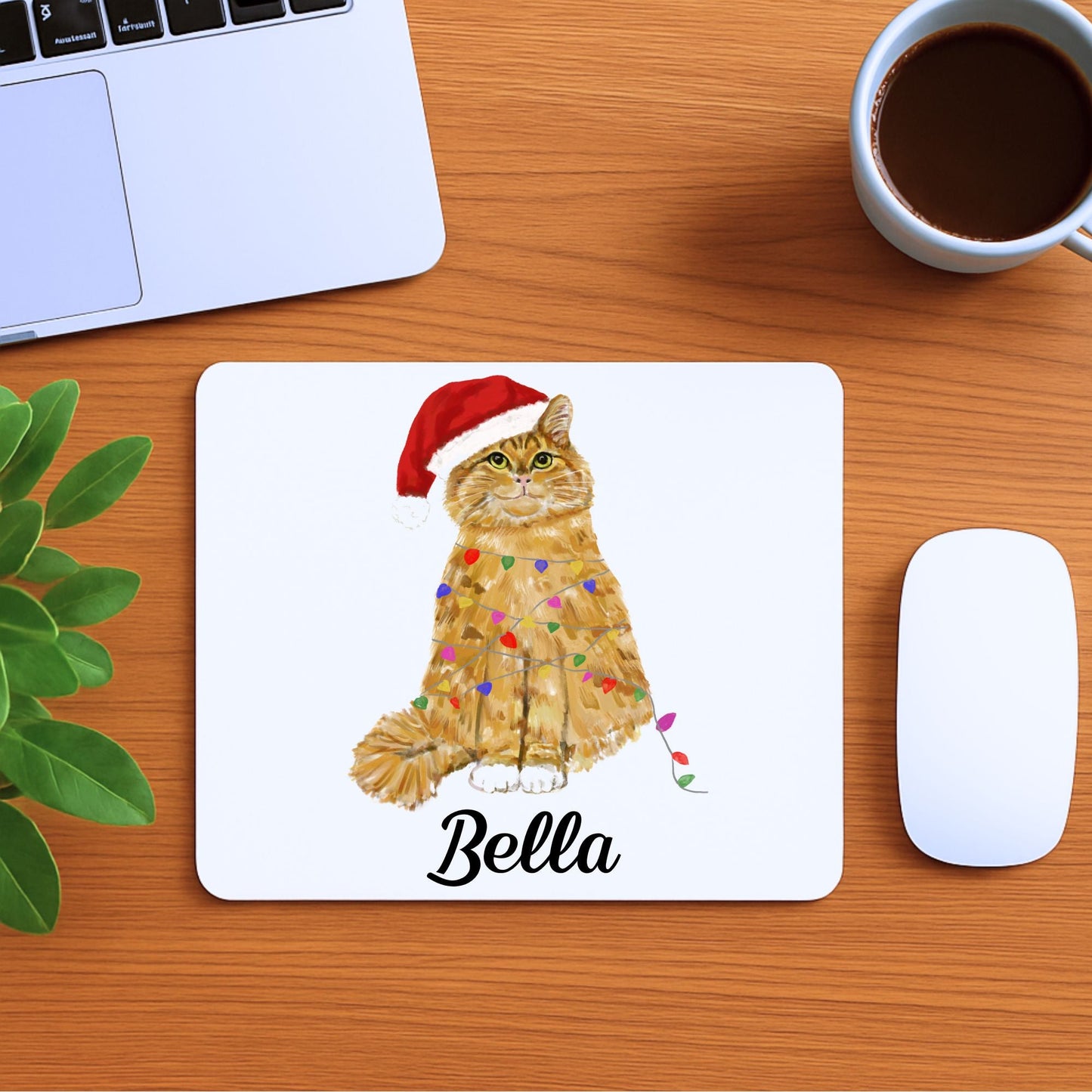 Christmas Orange Cat Mousepad - MerikaArt