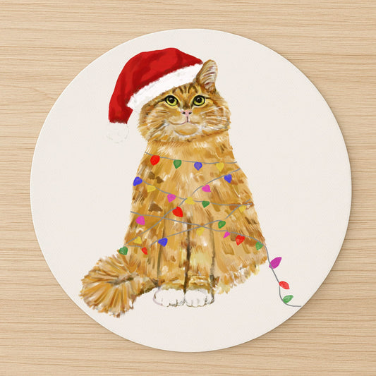 Christmas Orange Cat Mousepad - MerikaArt