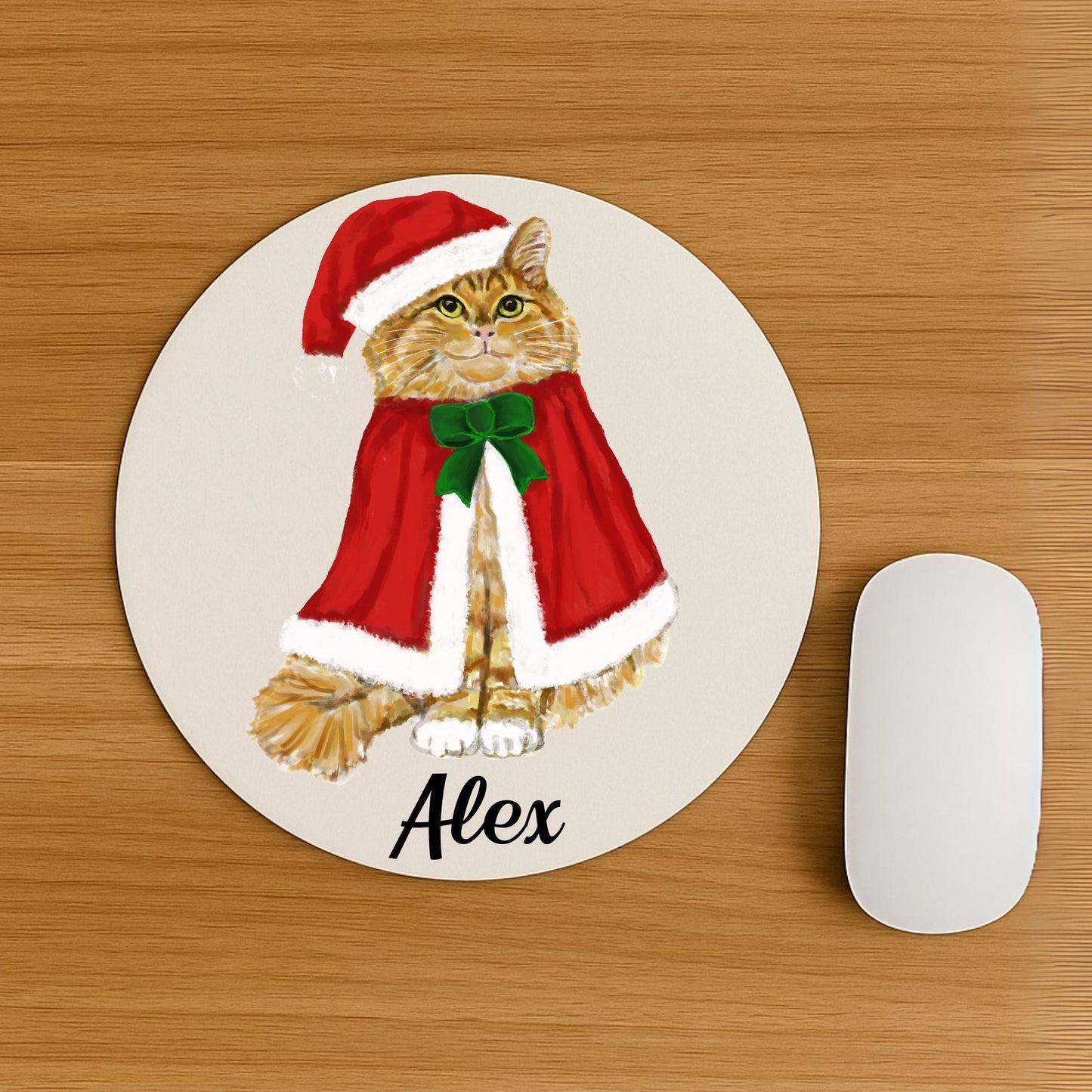 Christmas Orange Cat Mousepad - MerikaArt