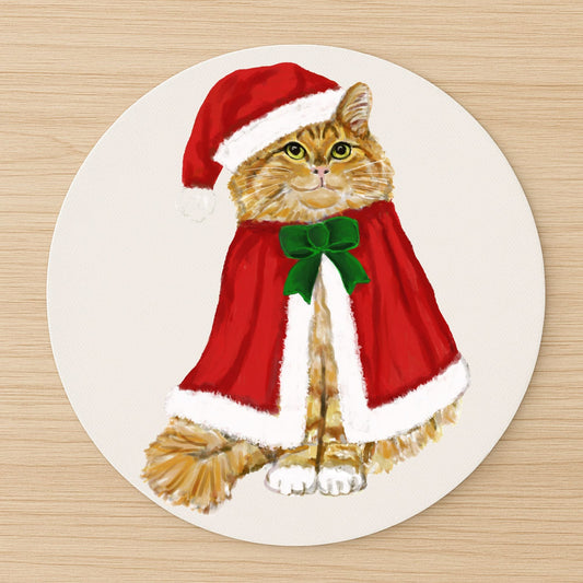 Christmas Orange Cat Mousepad - MerikaArt