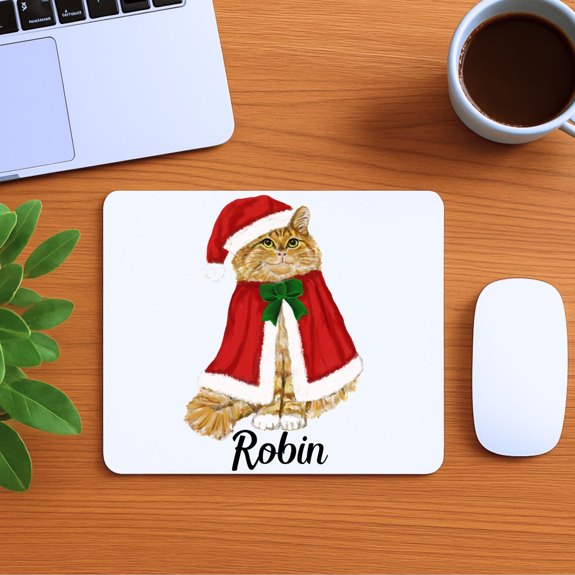 Christmas Orange Cat Mousepad - MerikaArt