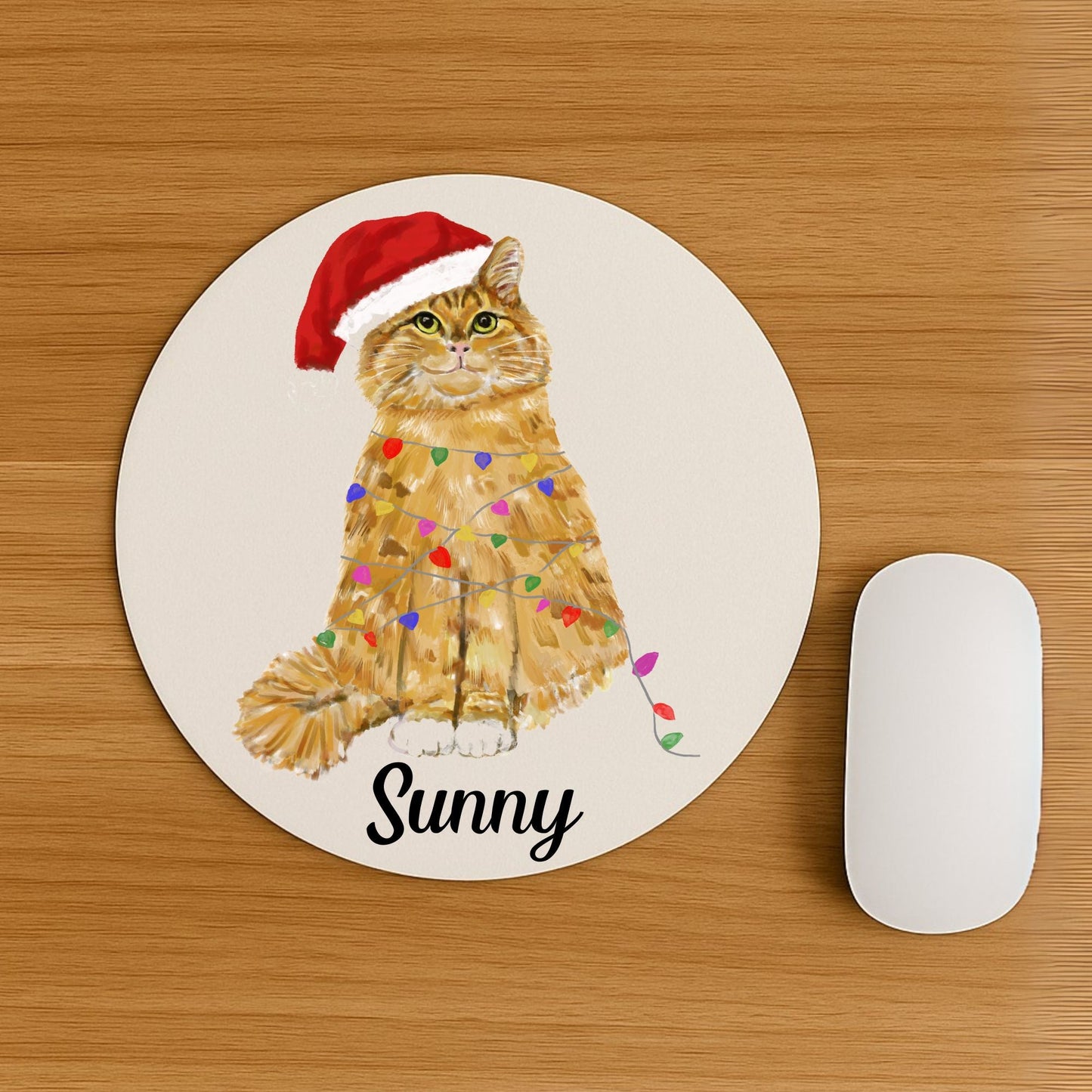 Christmas Orange Cat Mousepad - MerikaArt