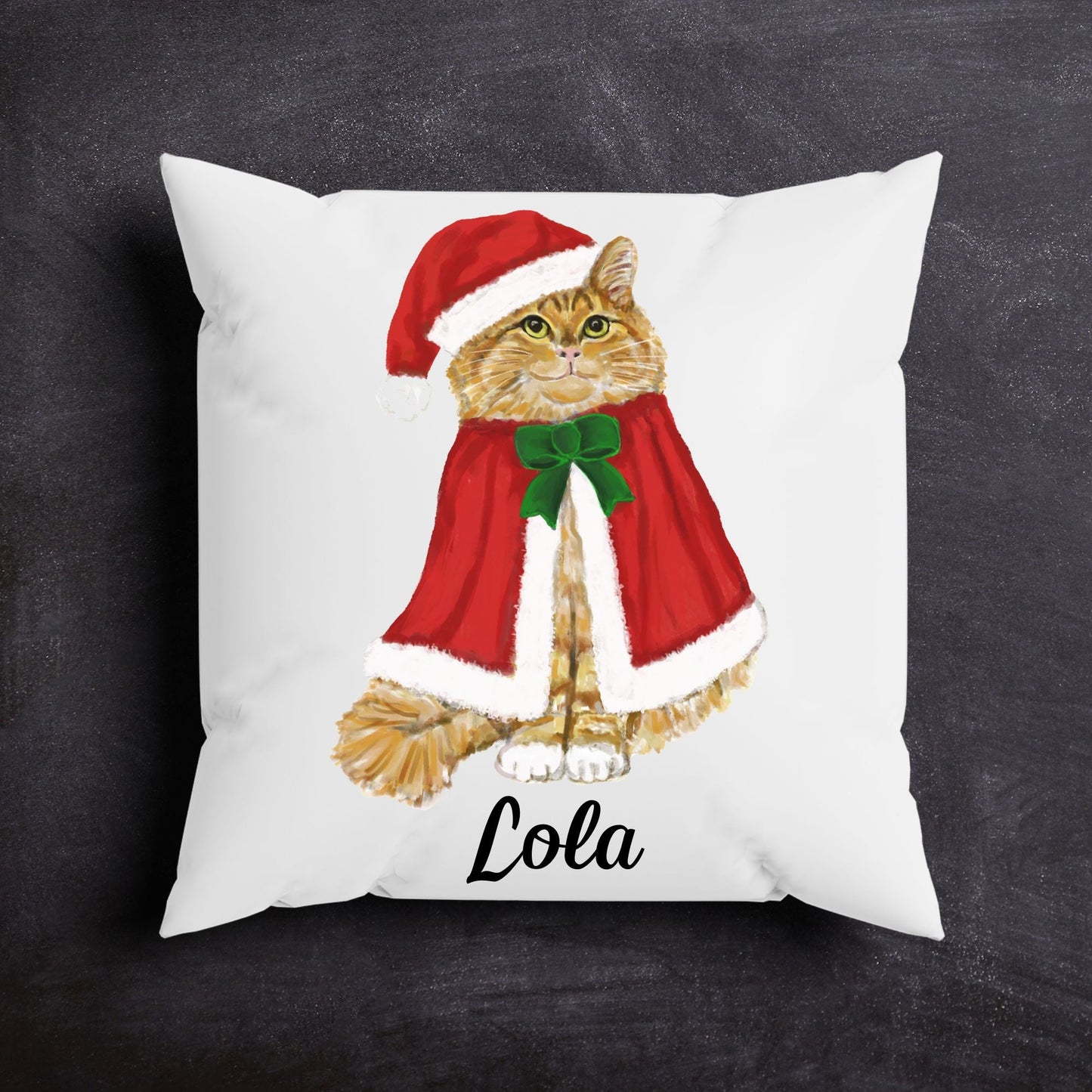 Christmas Orange Cat Pillow - MerikaArt