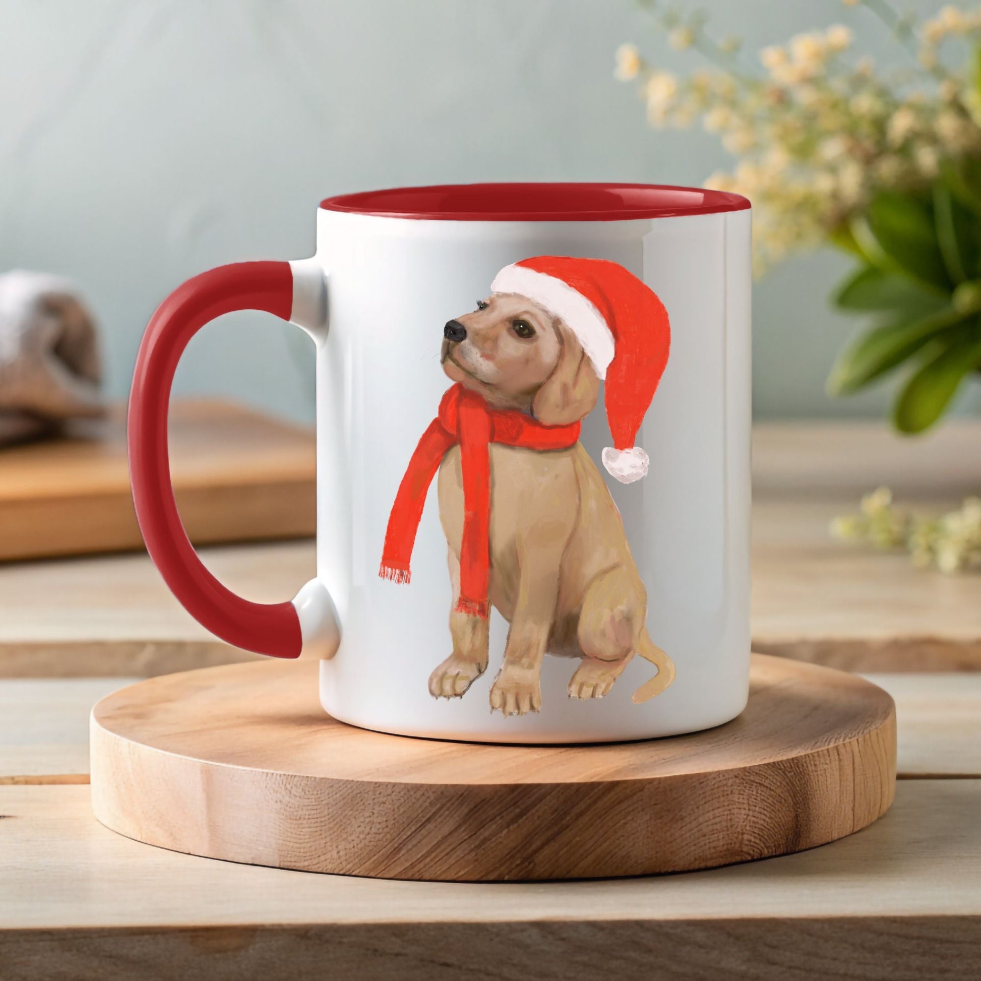 Christmas Puppy Mug - MerikaArt