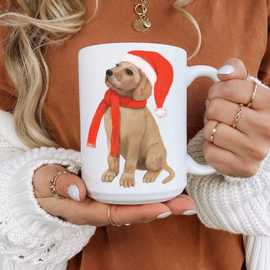 Christmas Puppy Mug - MerikaArt