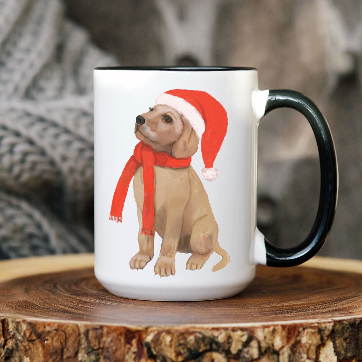 Christmas Puppy Mug - MerikaArt