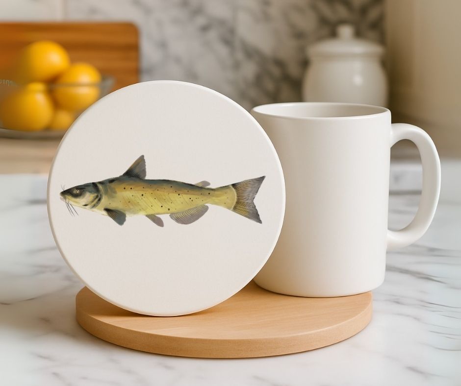 Chum Salmon Ceramic Coaster - MerikaArt