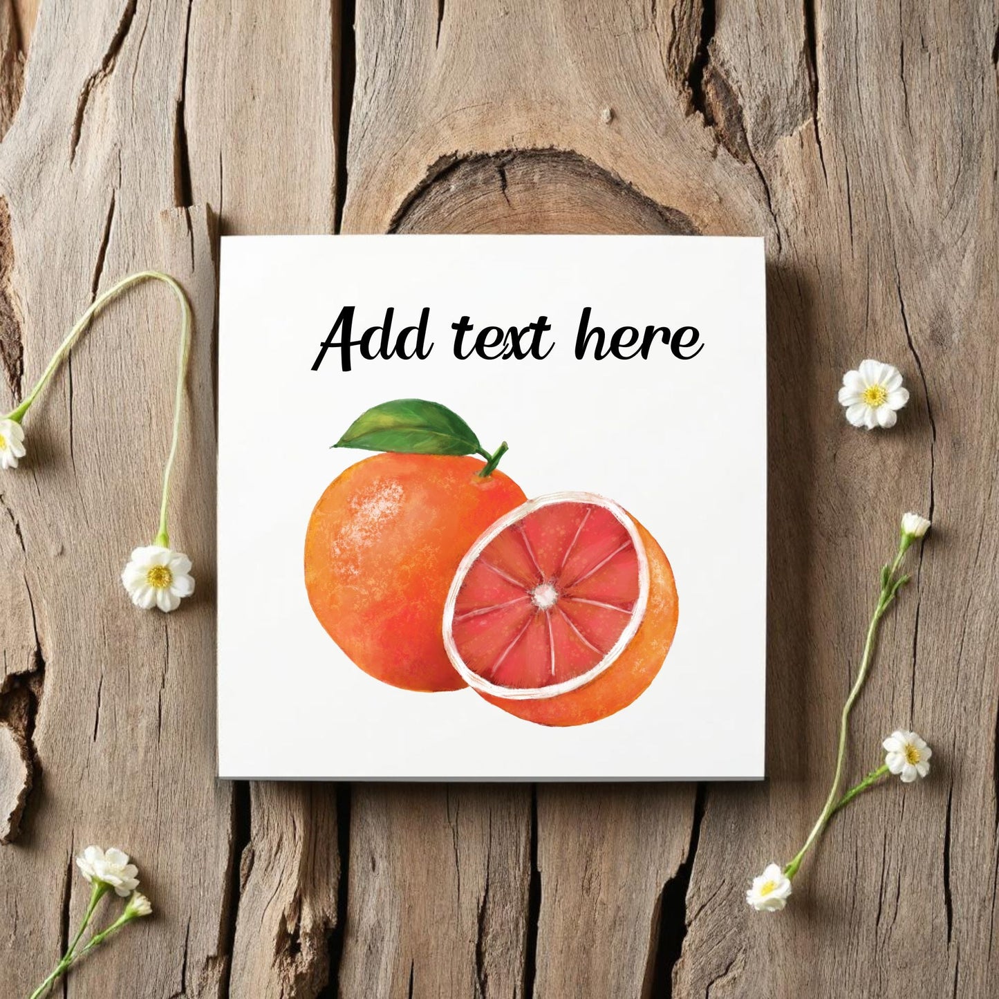 Citrus Delight Ceramic Tile – Handcrafted Orange Art - MerikaArt