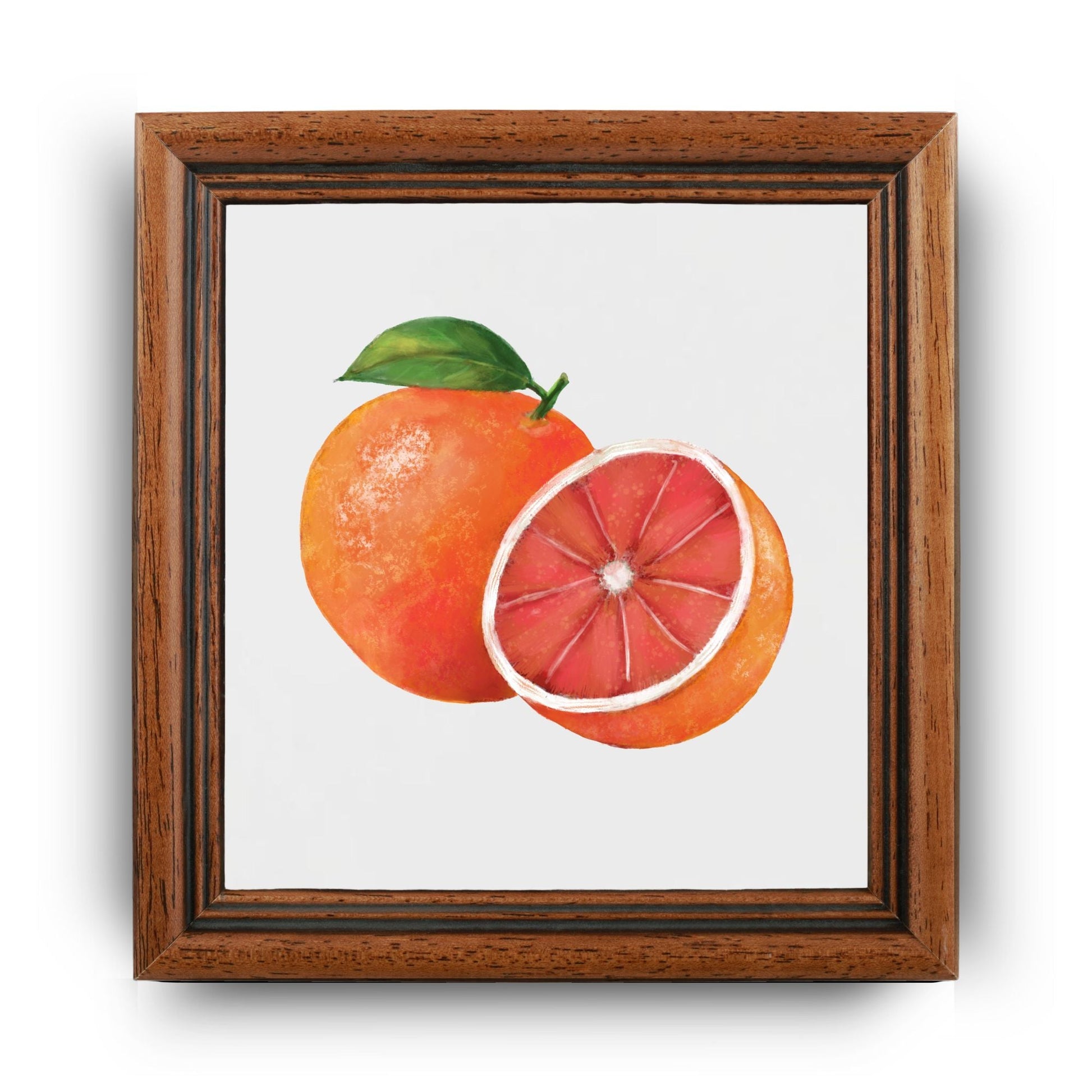 Citrus Delight Ceramic Tile – Handcrafted Orange Art - MerikaArt