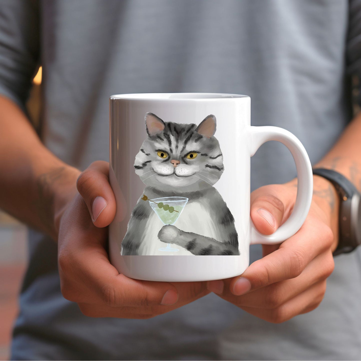 Classy Martini Cat Mug - MerikaArt