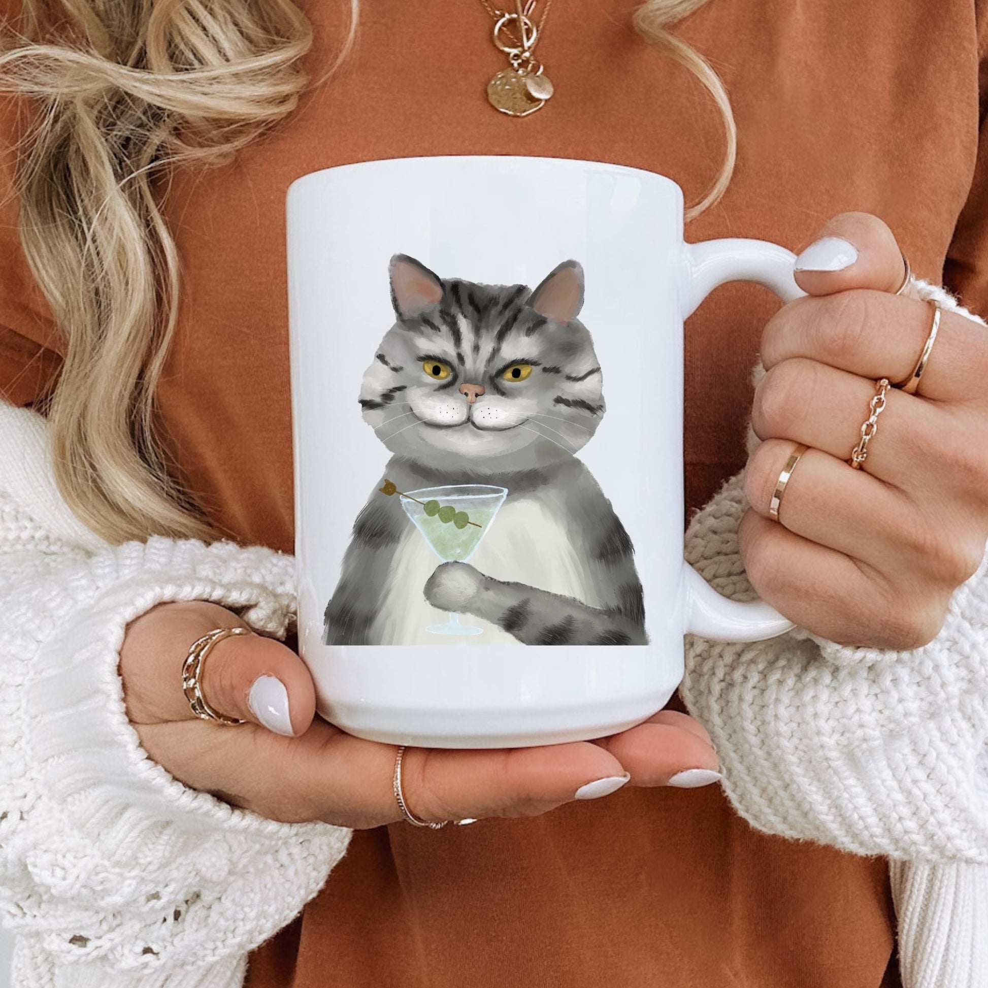 Classy Martini Cat Mug - MerikaArt