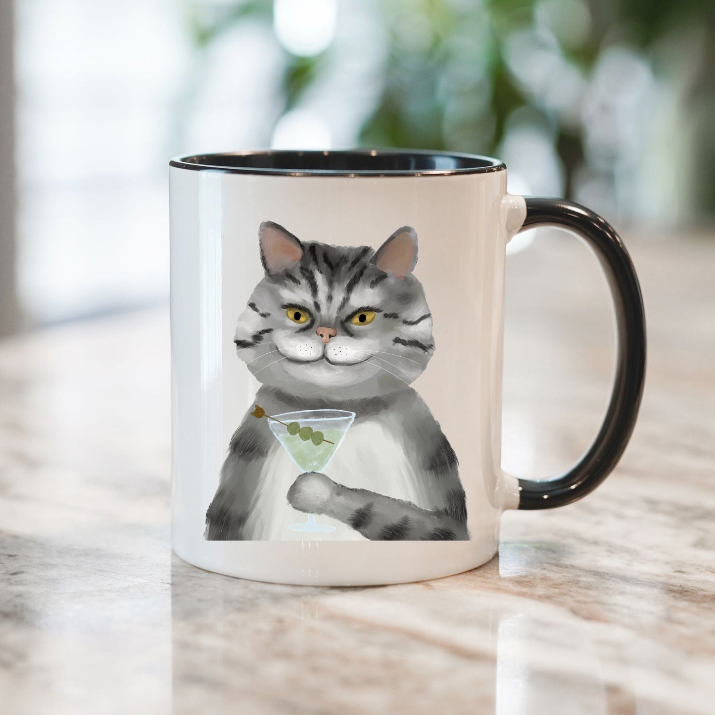 Classy Martini Cat Mug - MerikaArt