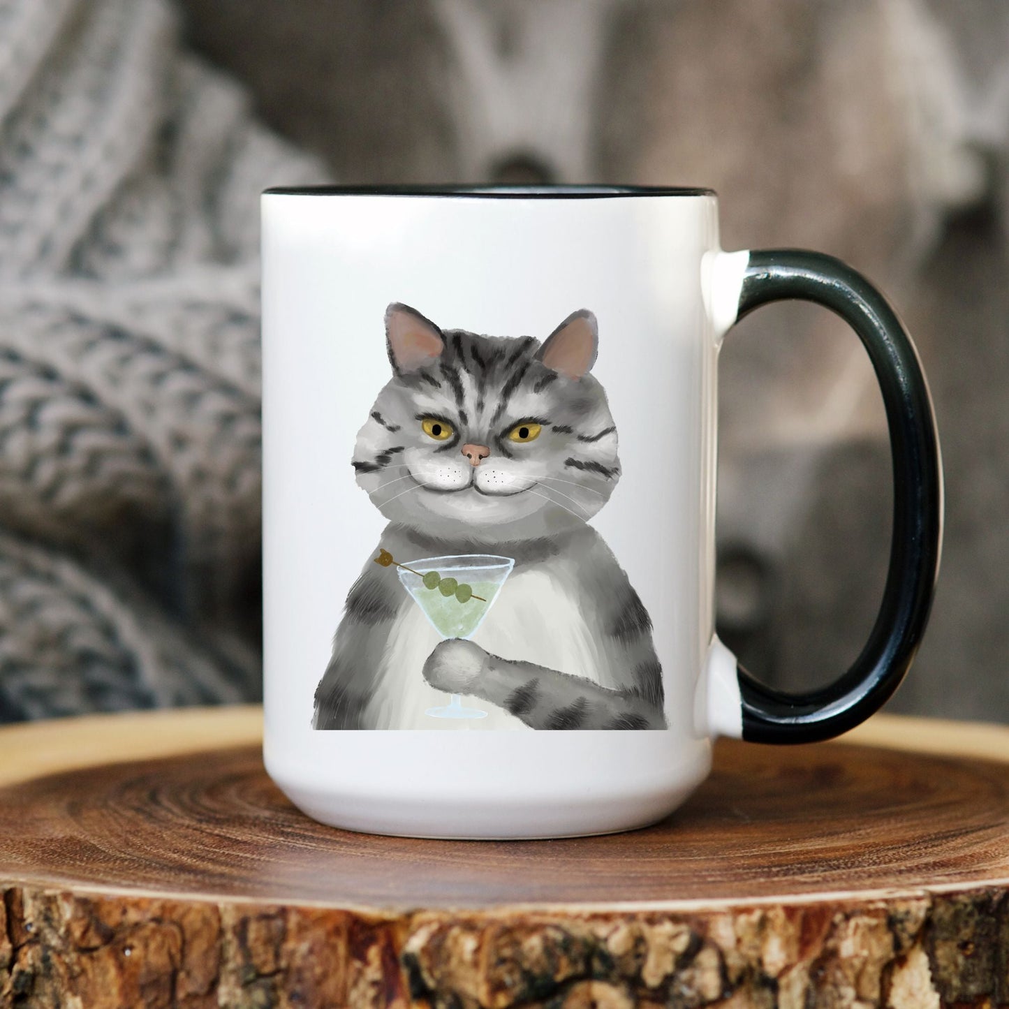 Classy Martini Cat Mug - MerikaArt