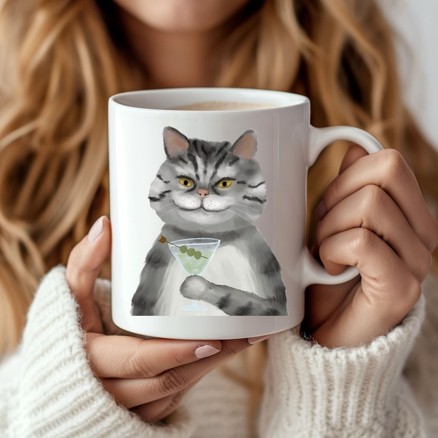 Classy Martini Cat Mug - MerikaArt
