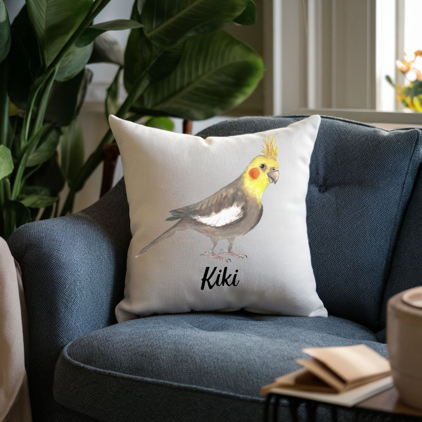 Cockatiel Bird Pillow - MerikaArt