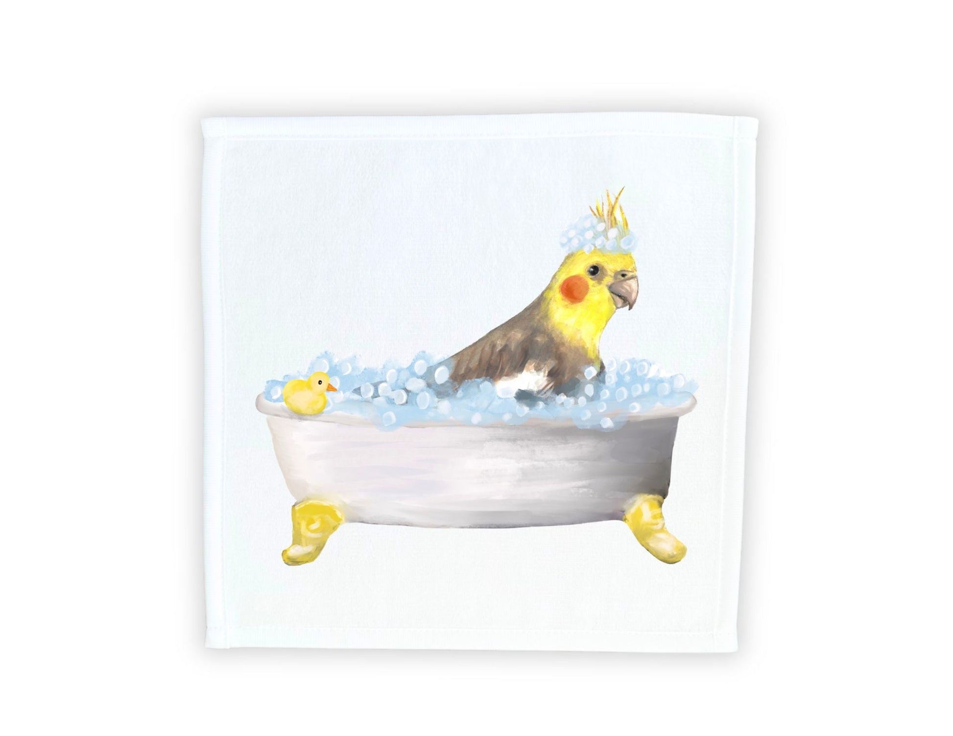 Cockatiel Bubble Bath Washcloth – A Whimsical Gift for Bird Enthusiasts - MerikaArt