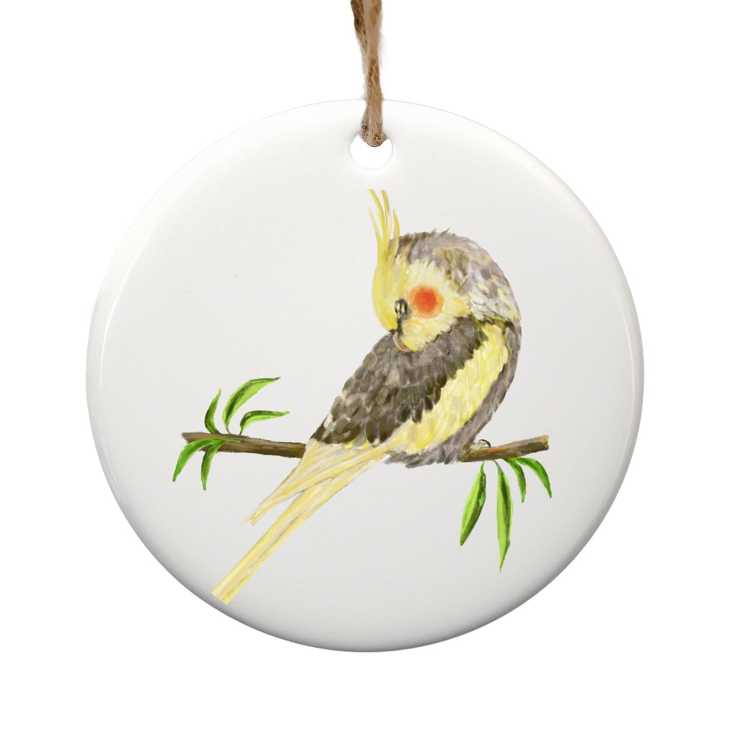 Cockatiel Ceramic Ornament - MerikaArt