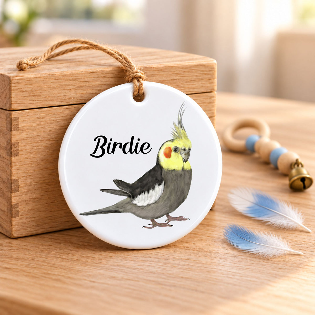 Cockatiel Ceramic Ornament - MerikaArt