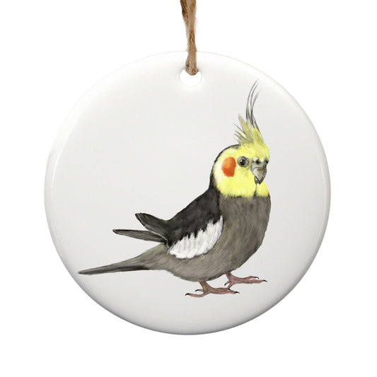 Cockatiel Ceramic Ornament - MerikaArt