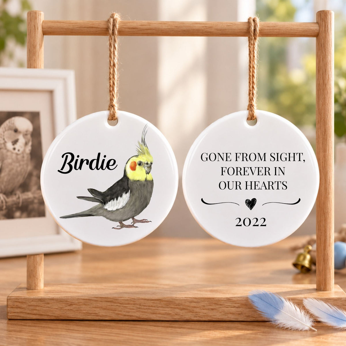 Cockatiel Ceramic Ornament - MerikaArt