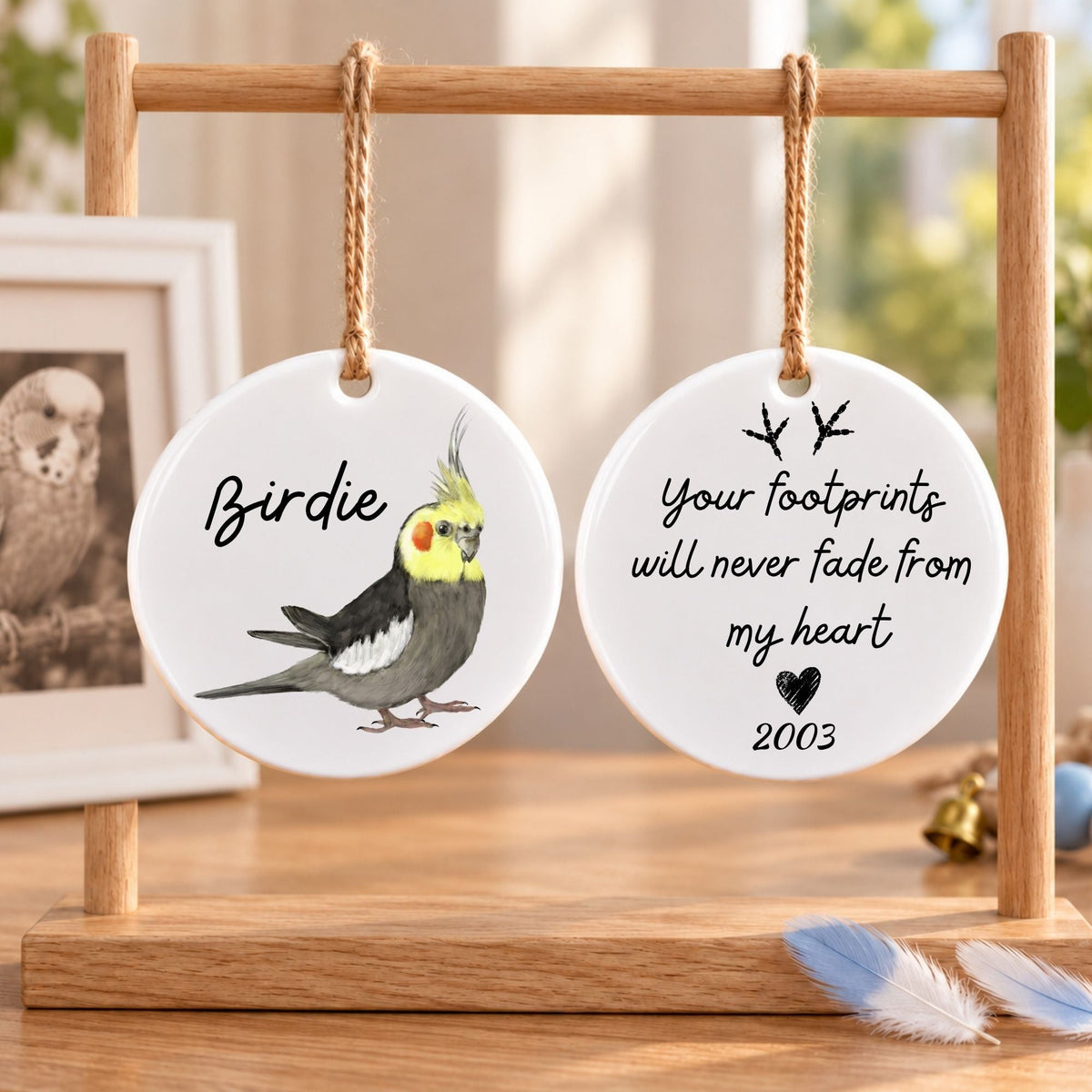 Cockatiel Ceramic Ornament - MerikaArt