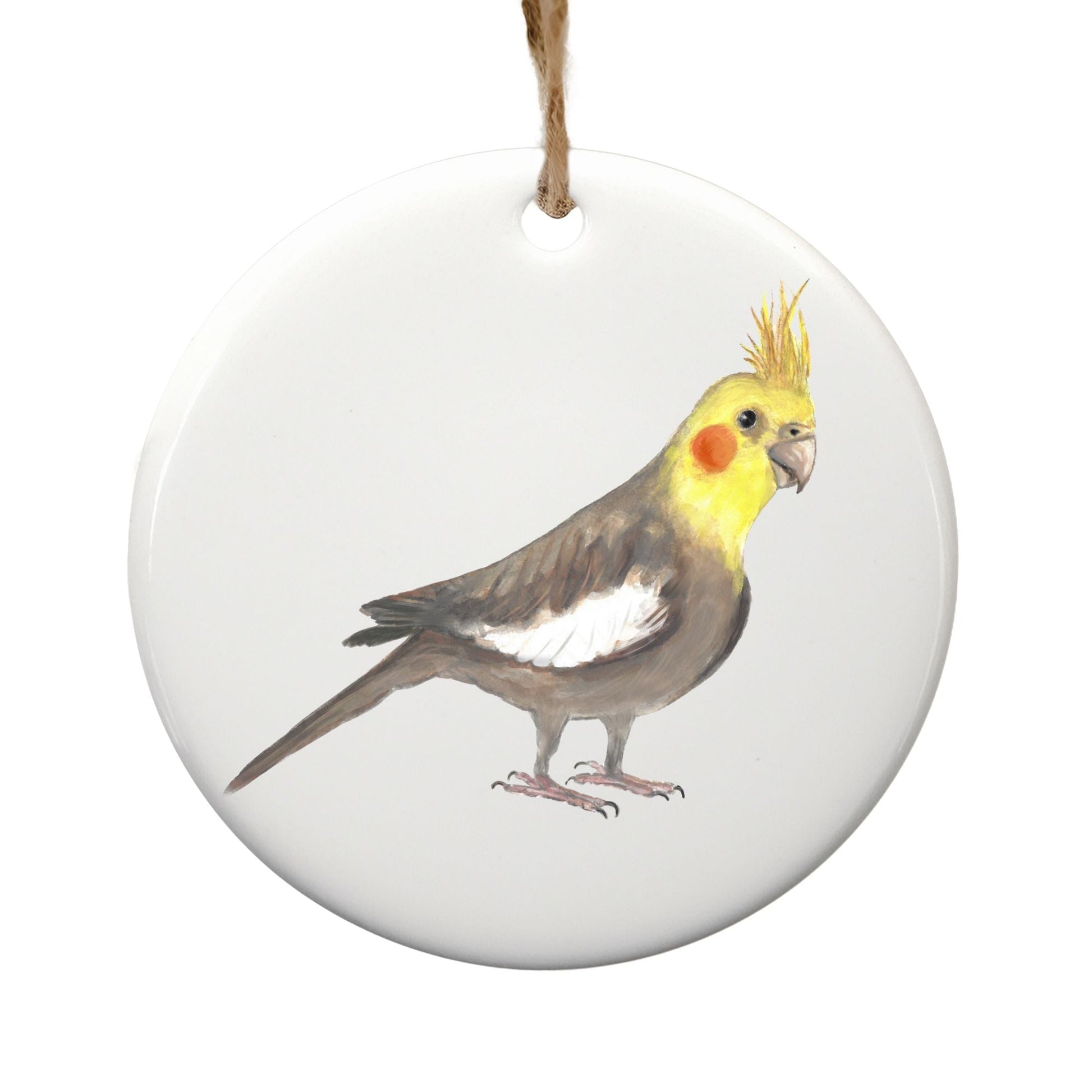 Cockatiel Ceramic Ornament - MerikaArt