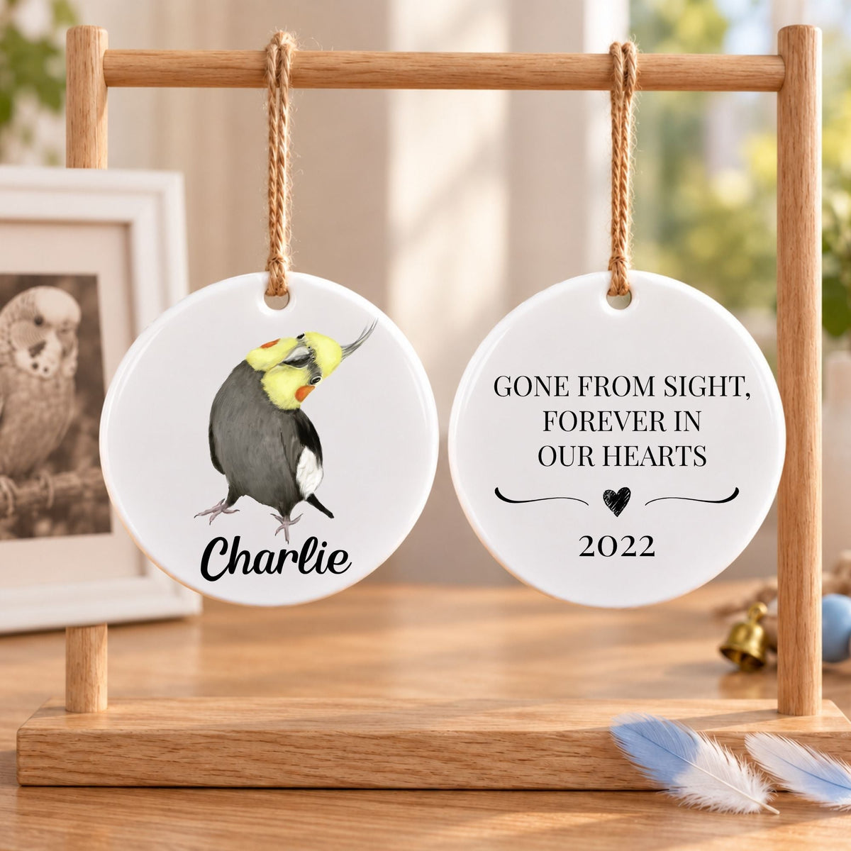Cockatiel Ceramic Ornament - MerikaArt