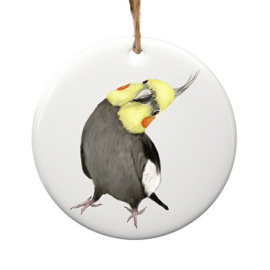 Cockatiel Ceramic Ornament - MerikaArt